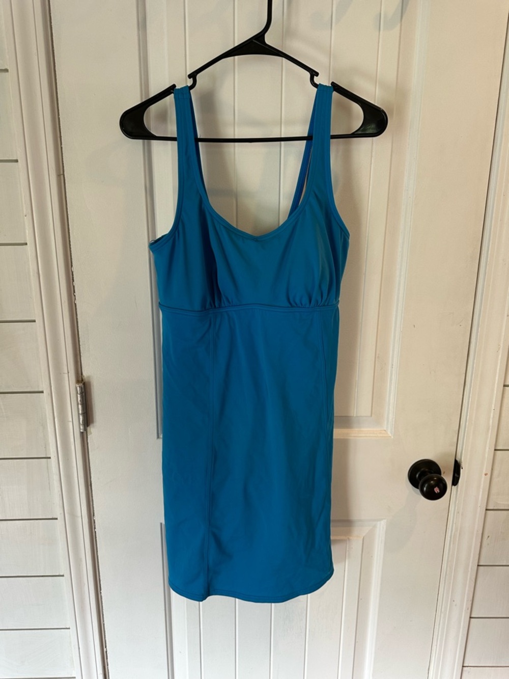 Lands' End Blue Scoop Neck swim dress 14 long